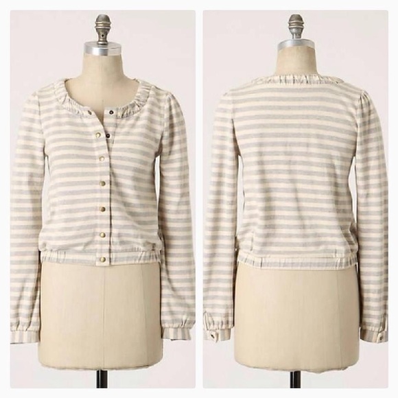 Anthropologie ‘Linear Edit’ Stripe Button Hoodie - Picture 7 of 7